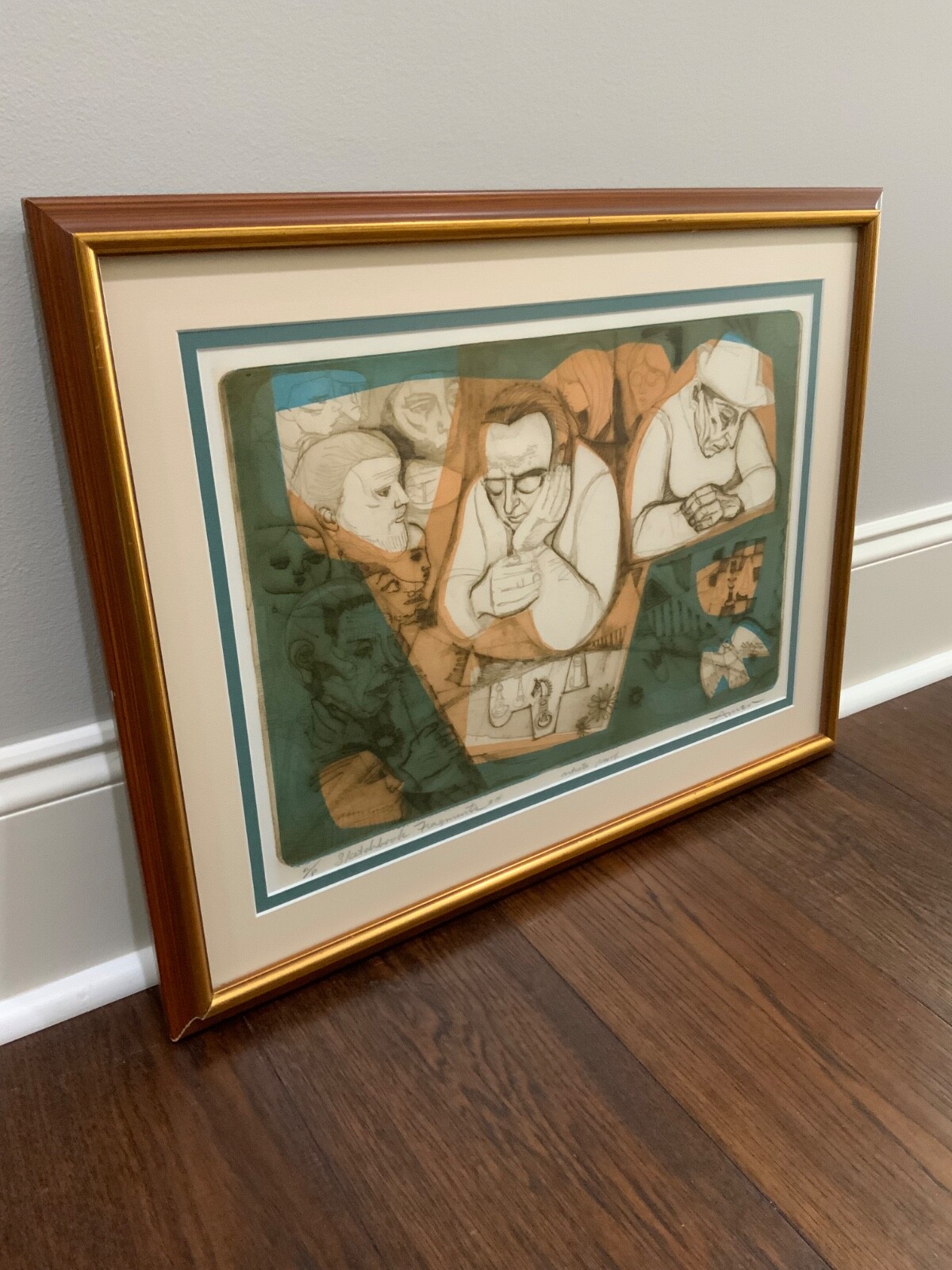 IRVING AMEN SKETCHBOOK FRAGMENTS #14 ‘ARTIST PROOF’ SIGNED 24X18 FRAMED MATTED