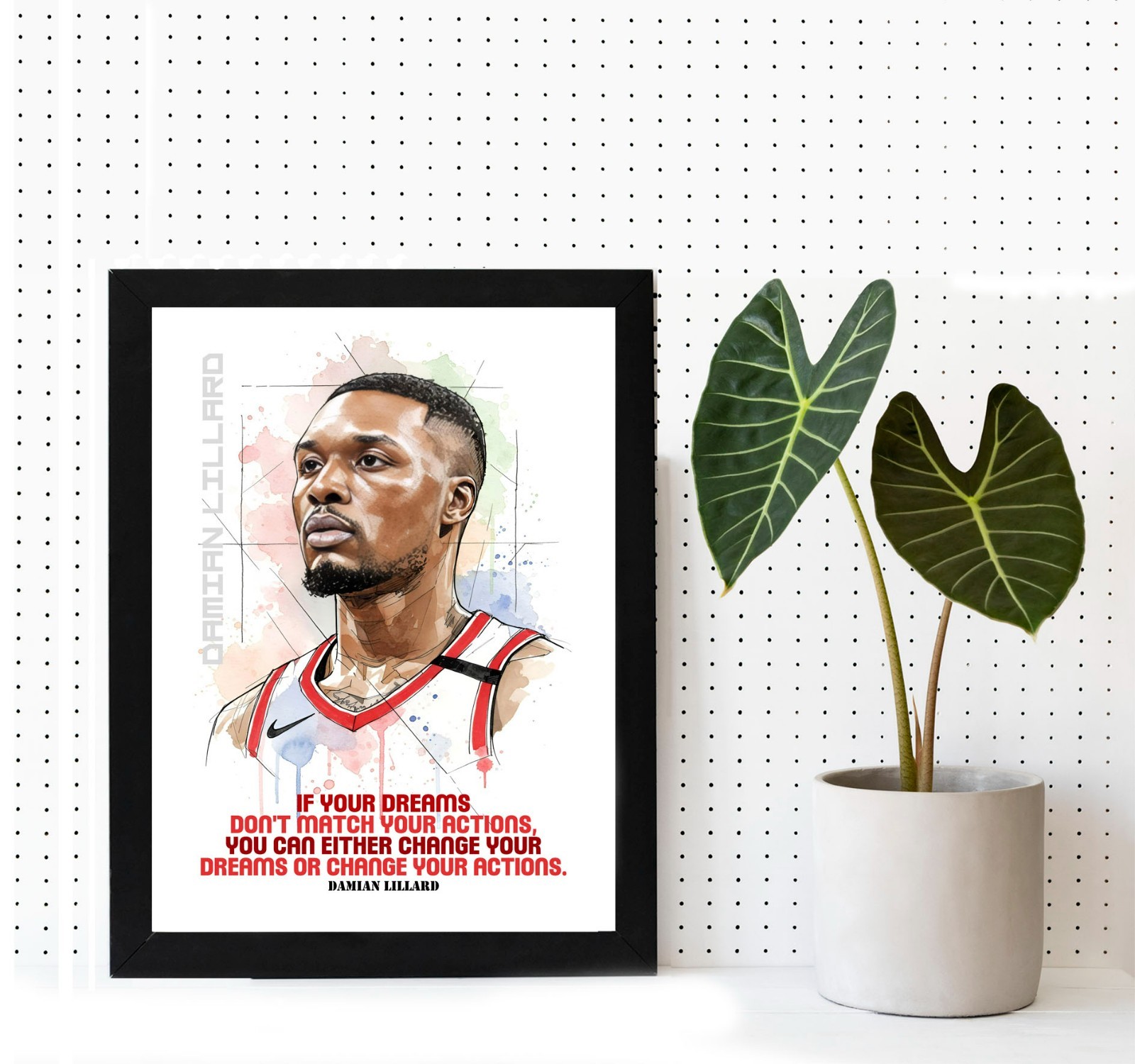 Damian Lillard, Framed NBA Basketball Players Posters, Famous Athletes