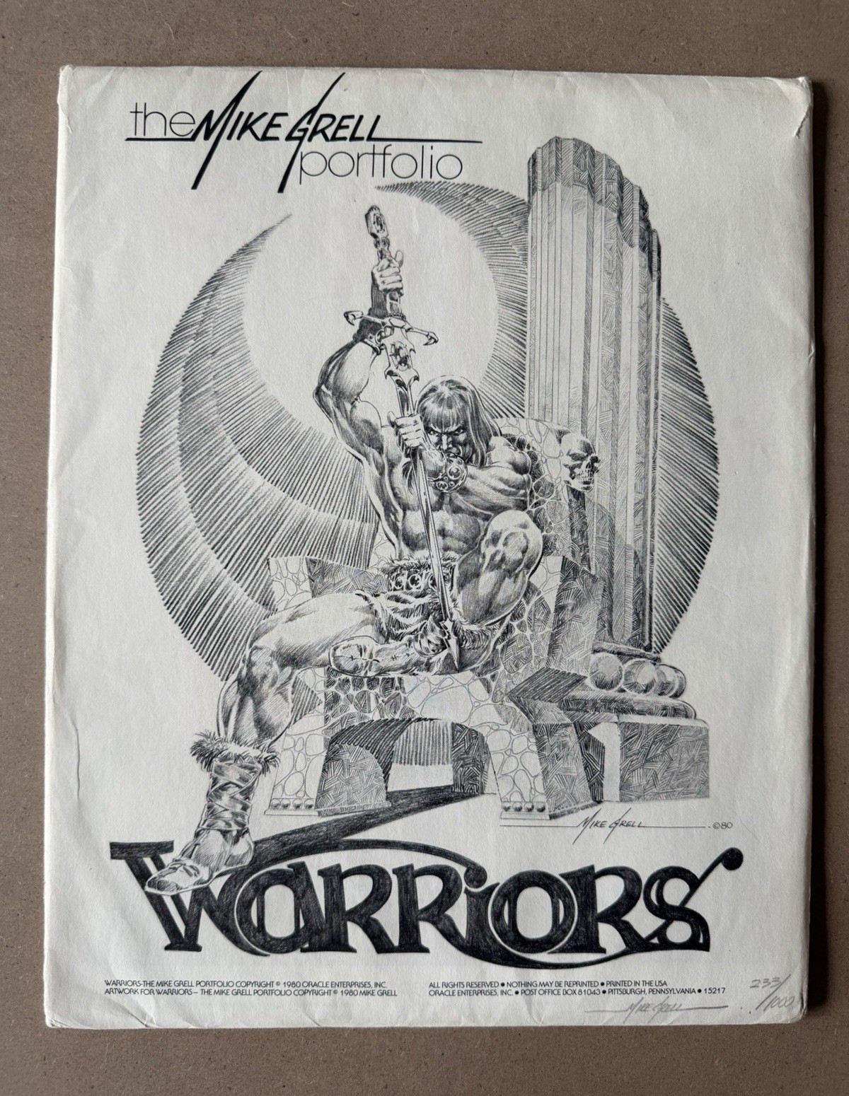 Warriors Mike Grell Portfolio 1980 SIGNED #233/1000 Oracle Enterprises