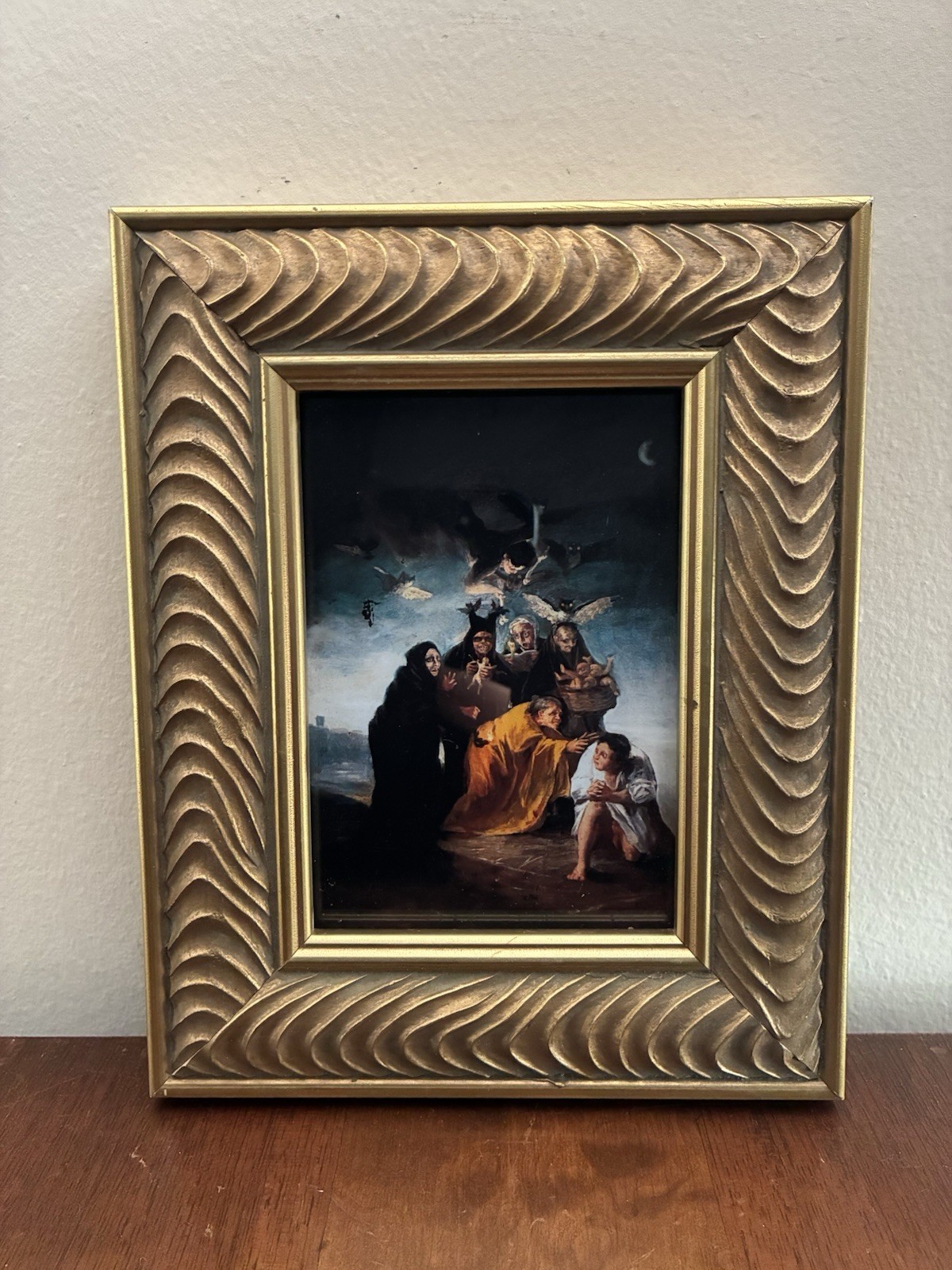 Francisco de Goya Witches Incantation Gold Framed Print 6×7.5 Coven Hex Wall Art