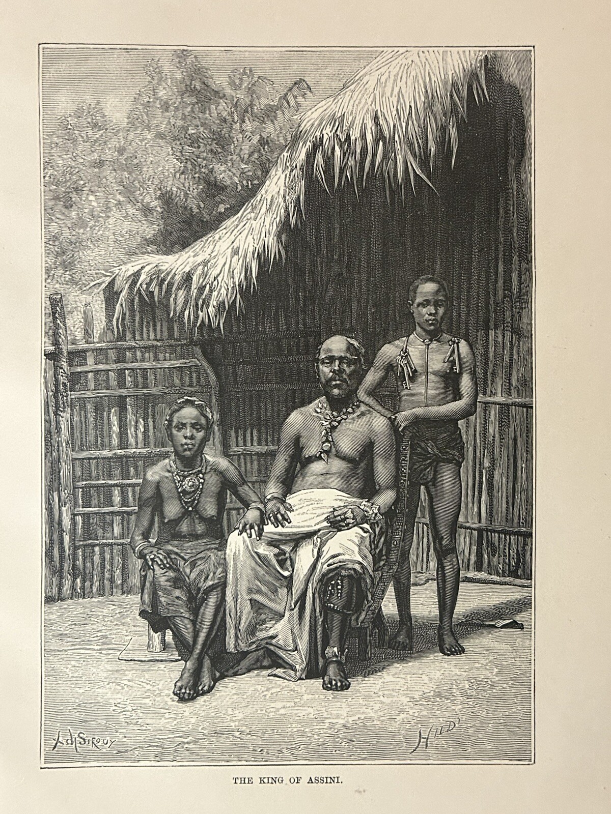 1888 King Of Assinie, Ivory Coast, West Africa Original Antique Print