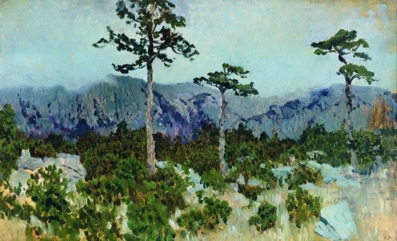 Isaac Levitan Three pines 1886 17″x 22″ Archival Art Print