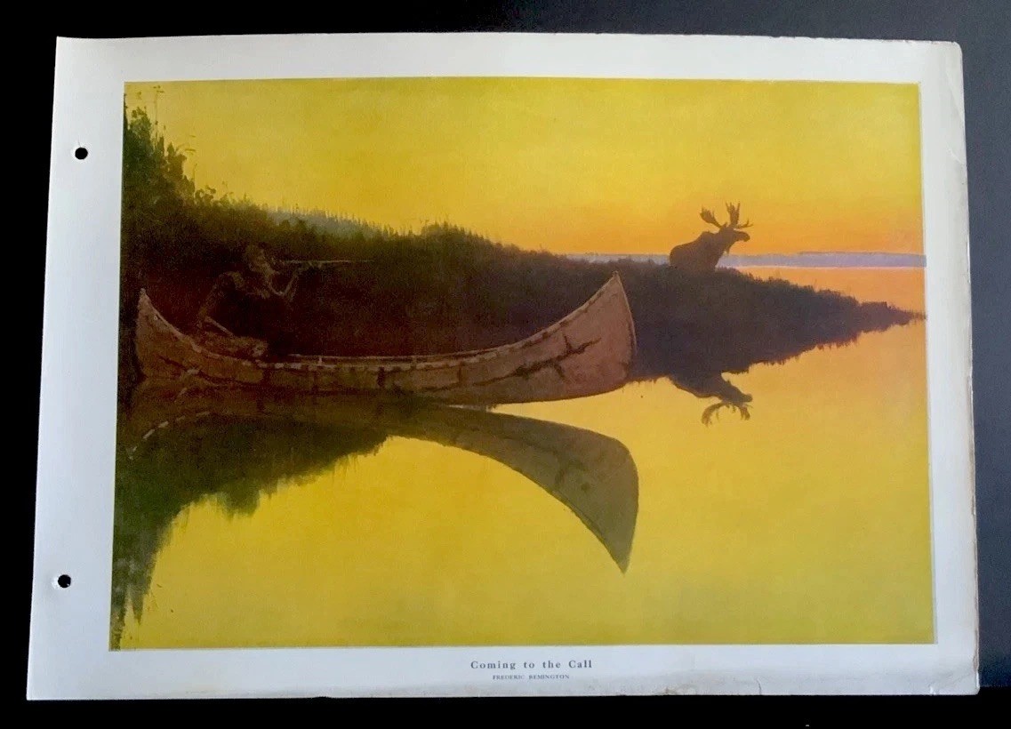 Frederic Remington “Coming To The Call” Orig’l Unframed 1914 Print 16 1/2”x 12”