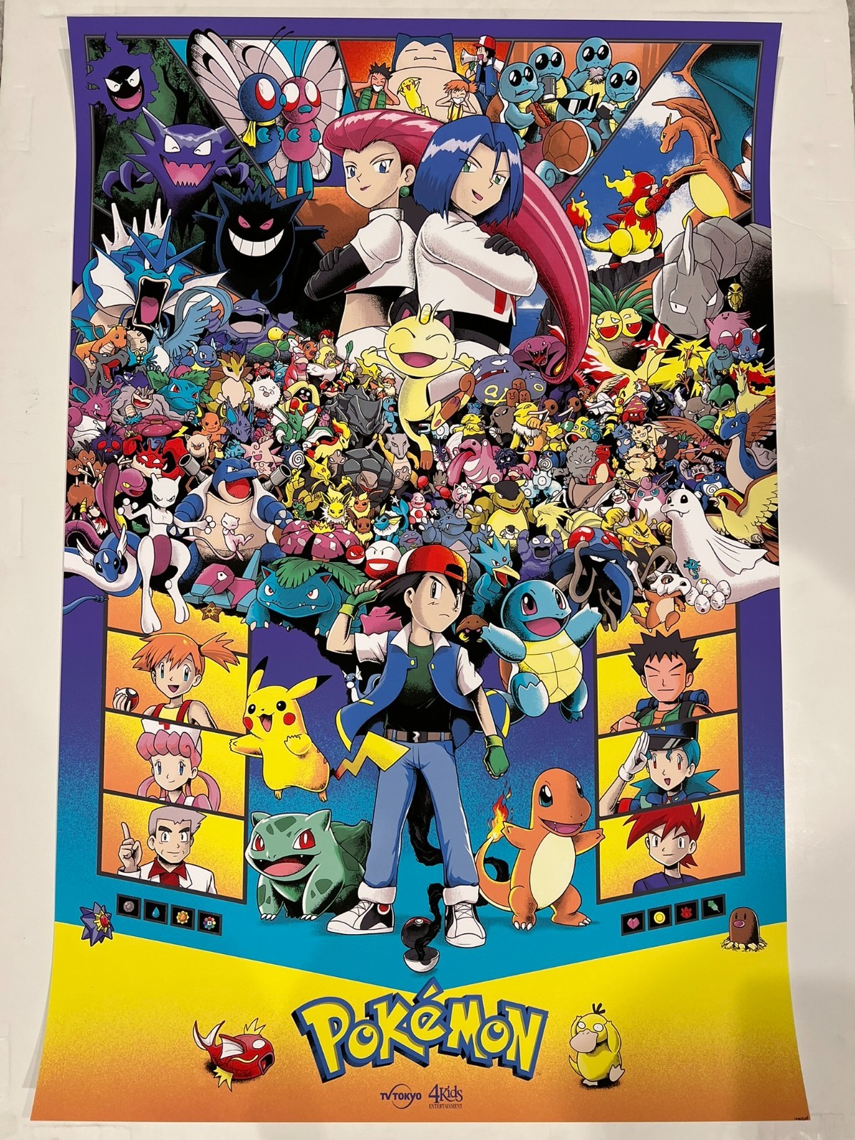 Pokémon TV Series REGULAR Mark Bell Pikachu Charizard Brock Ash Poster 24×36