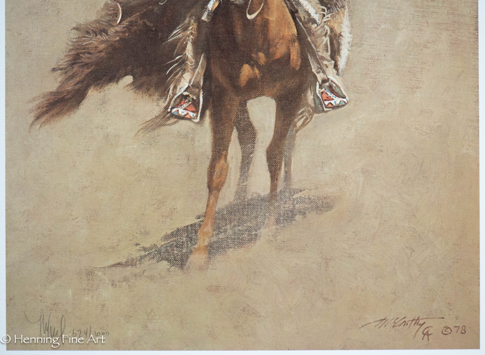 Beautiful Frank McCarthy Signed Lithograph Roar of the Norther Rare, Mint w/ COA