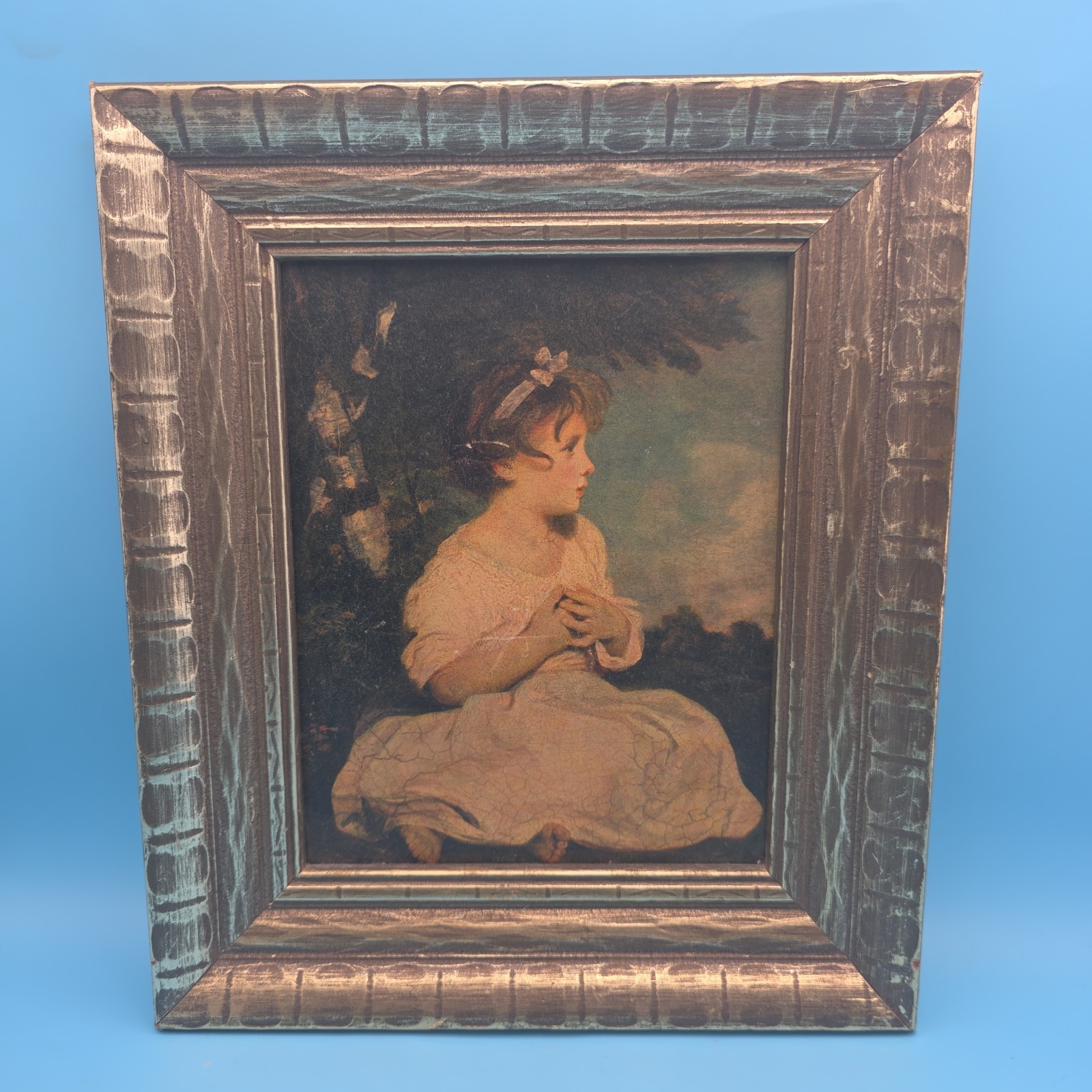 Vintage Framed Print 14″x12″ The Age of Innocence portrait By Joshua Reynolds