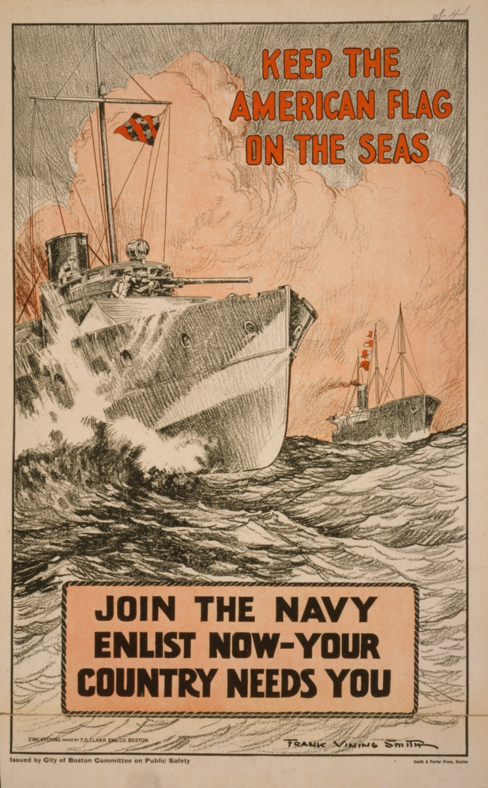 4382 Vining Smith, Frank – Poster 1914 – Keep The American Flag On The Seas