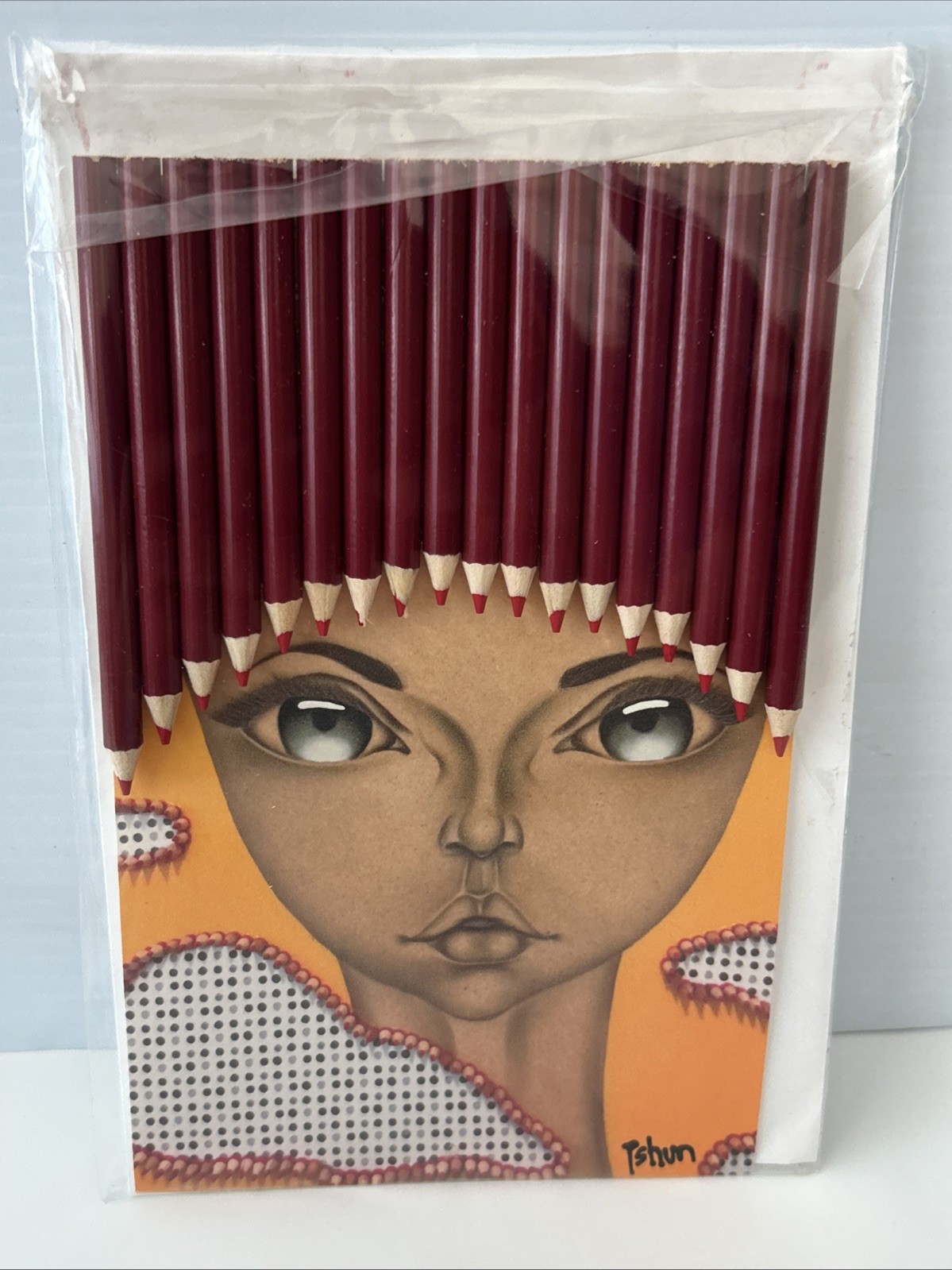 TSHUN Pop Art Waktu Mixed Media Red Pencil Art Print Sip Tshun Ng