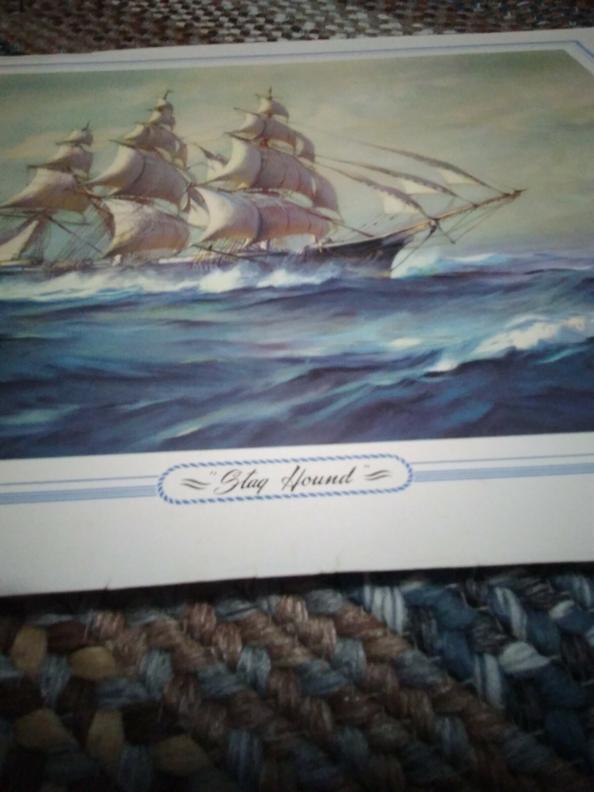 3 Frank Vining Smith lithograph prints tall ships at sea sovereign of the sea ++