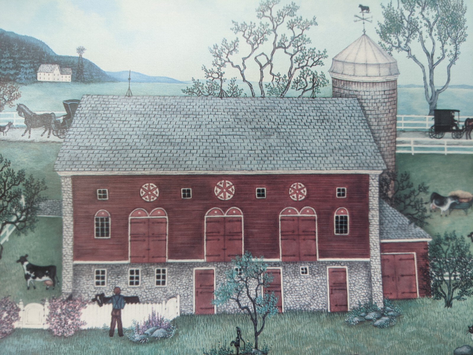 Linda Nelson Stocks Art Signed Framed w/Glass