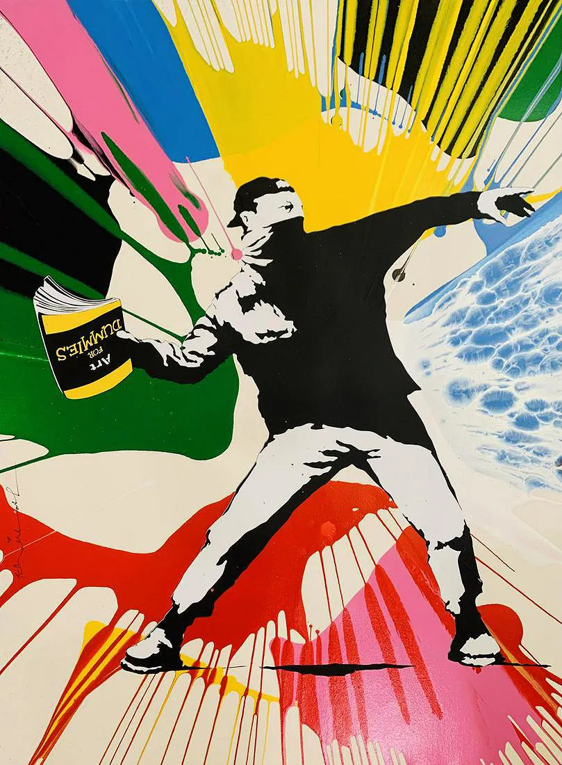 Mr. Brainwash Original One-of-a-Kind Mixed Media “Banks