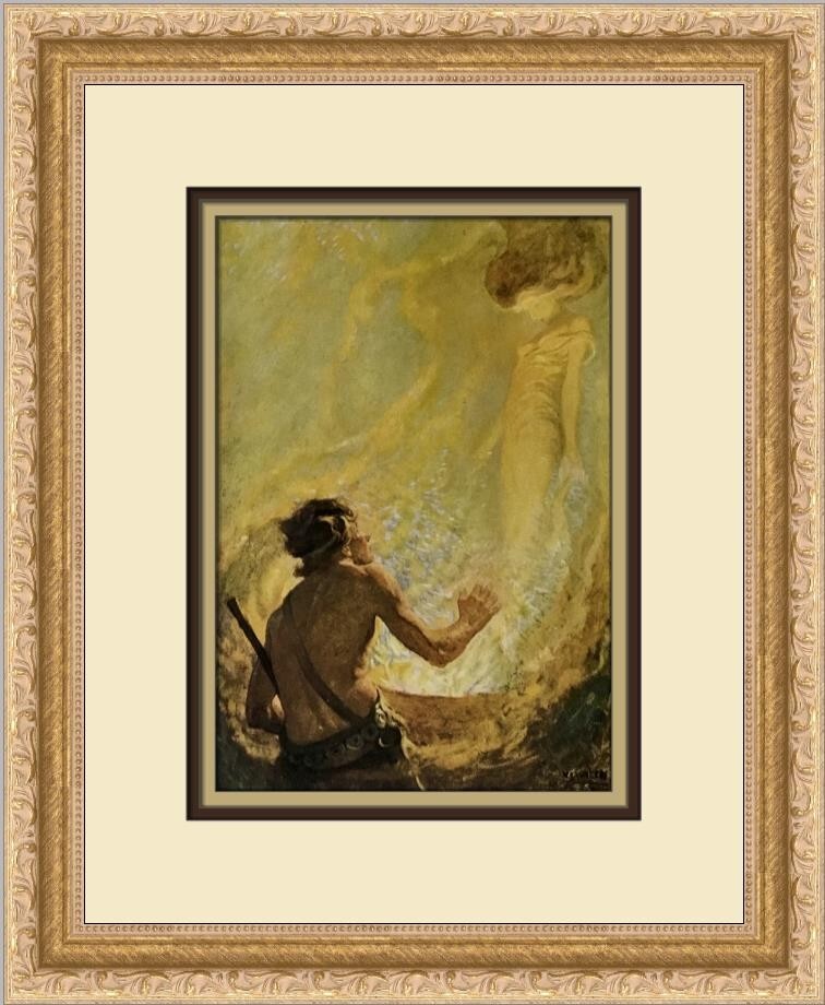 N.C. Wyeth The Golden Maiden Custom Framed Print
