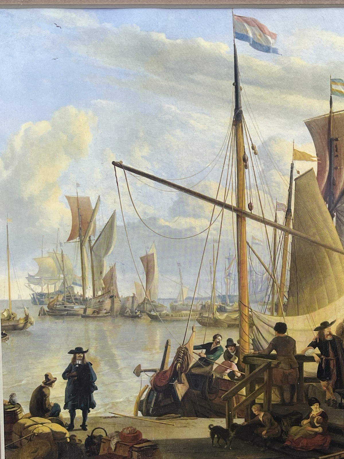 Ludolf Backhuysen Art Print Naval Nautical Seaport Ships Pilgrims Matted NEW