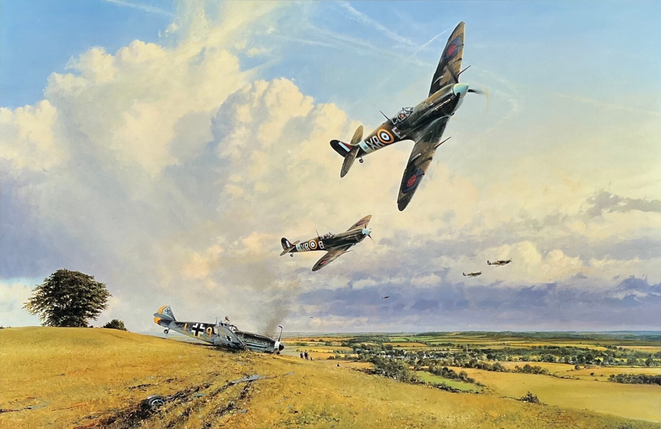 Eagles Prey by Robert Taylor aviation art signed by 5 Eagle Squadron Aces