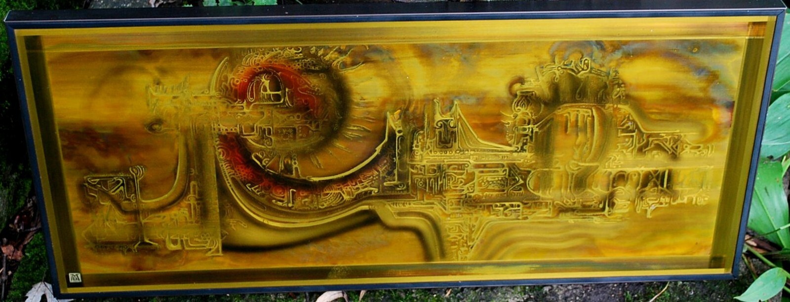 Original BERNHARD ROHNE Acid Etched Brass Wall Hanging Art SIGNED DATED Bridges
