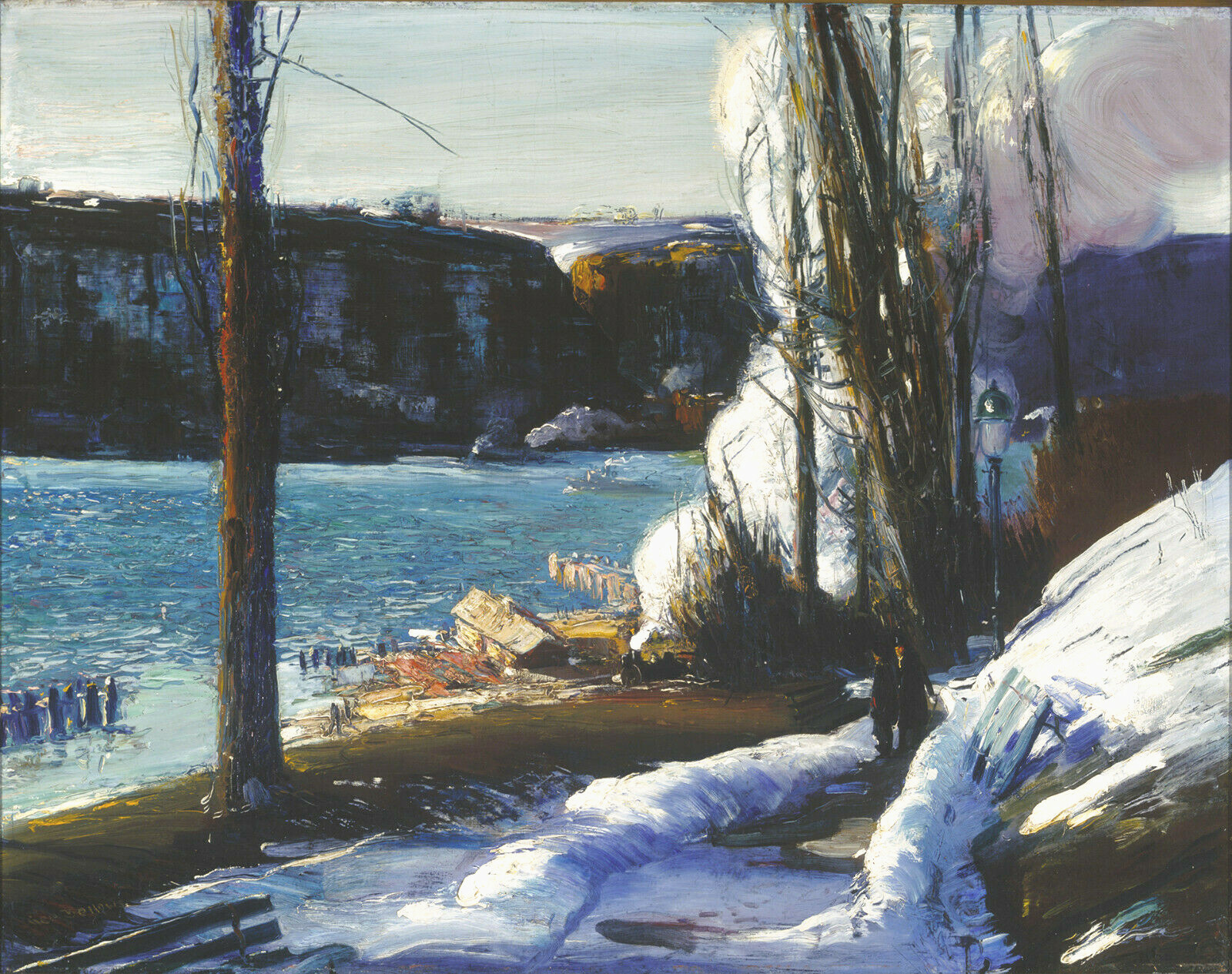 George Bellows – The Palisades Landscape (1909) Signed -17″ x 22″ Fine Art Print