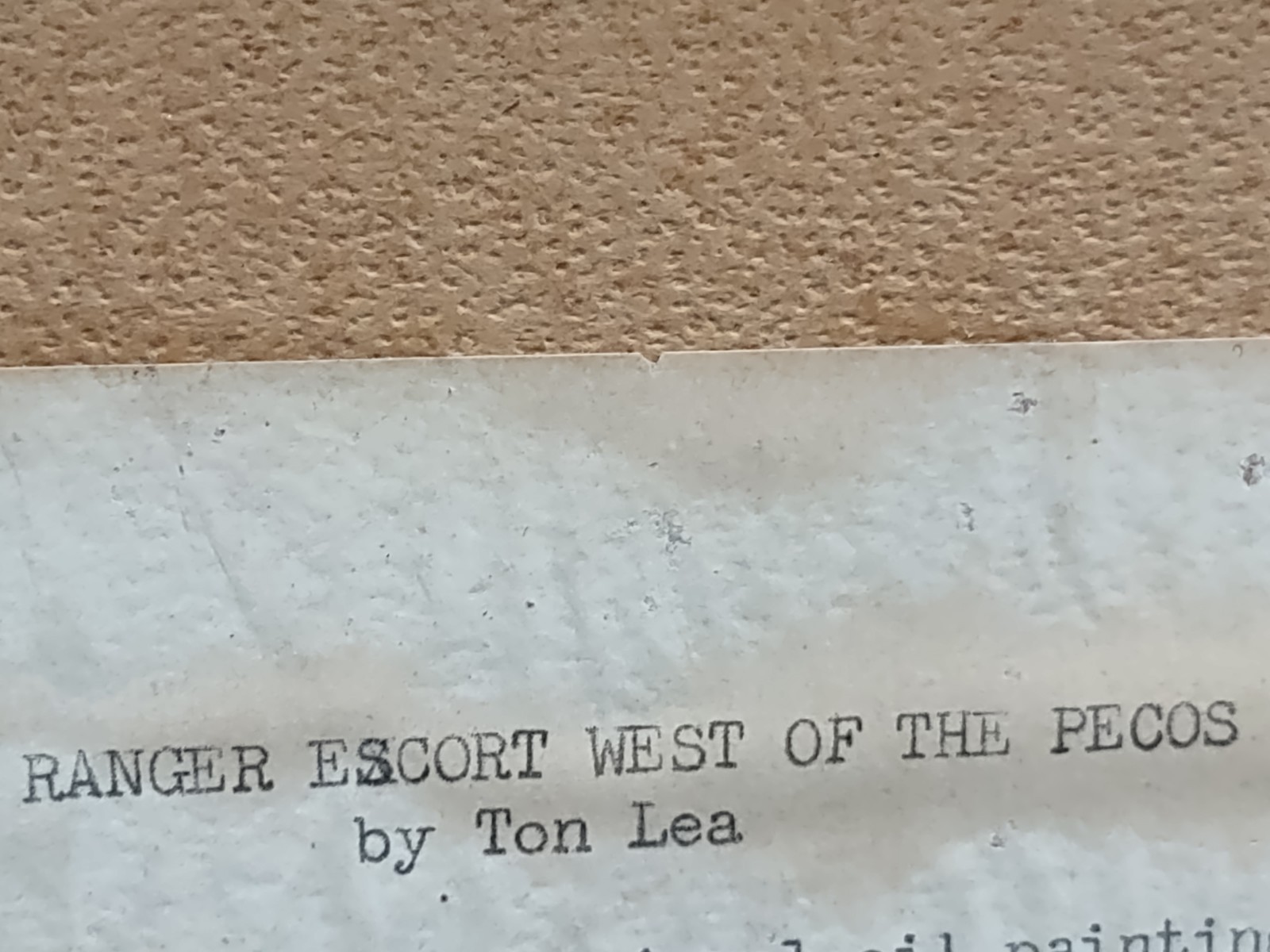 Ton Lea “Ranger Escort West of the Pecos” Framed Western Realism Print 1965