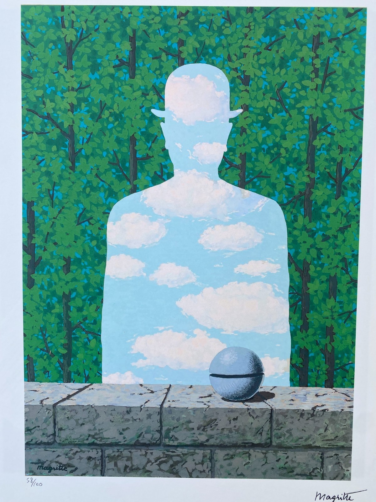 René Francois Ghislain Magritte”The Beautiful Walk”,lithograph,signet,surrealism