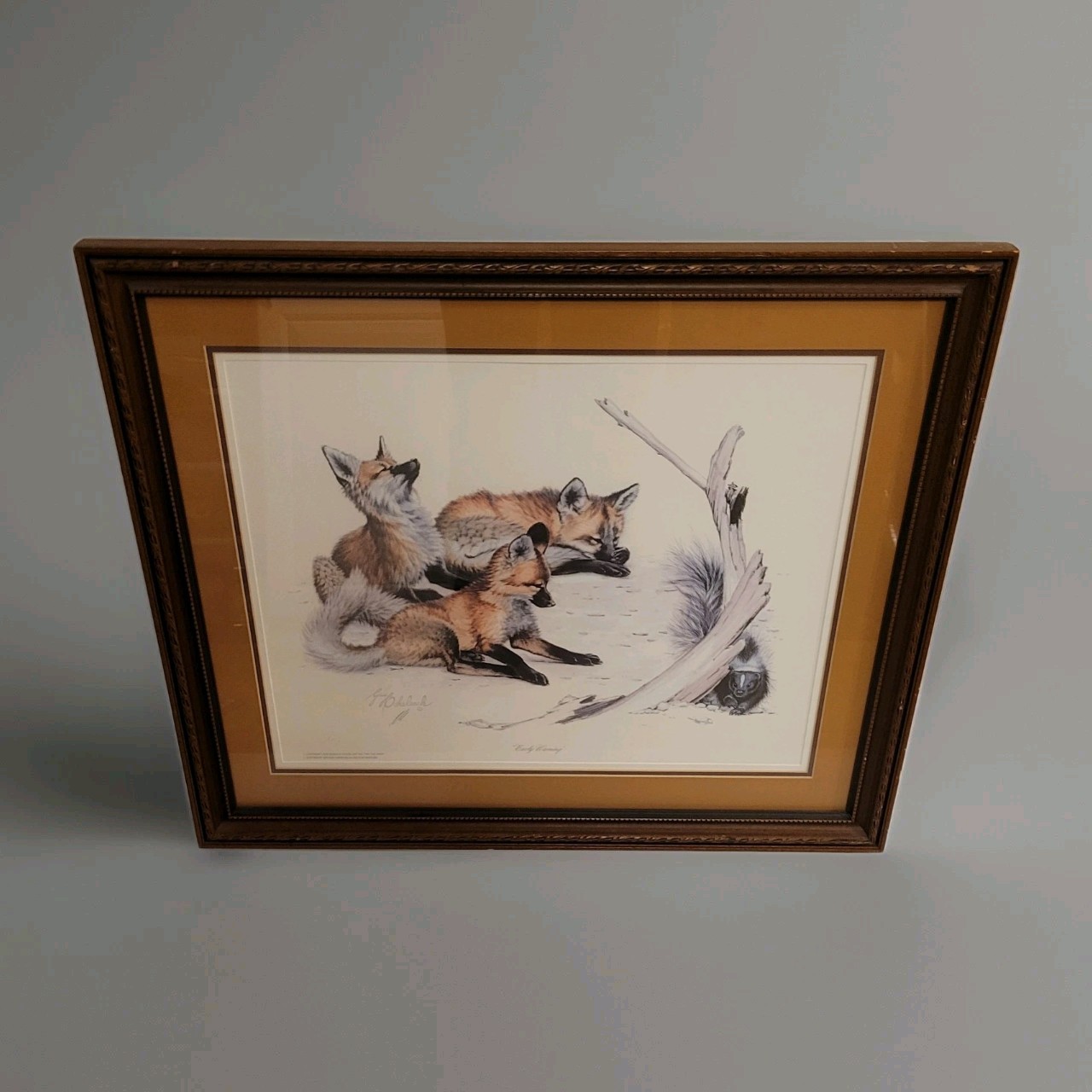 Guy Coheleach Early Warning Fox Print Hand Signed Vintage