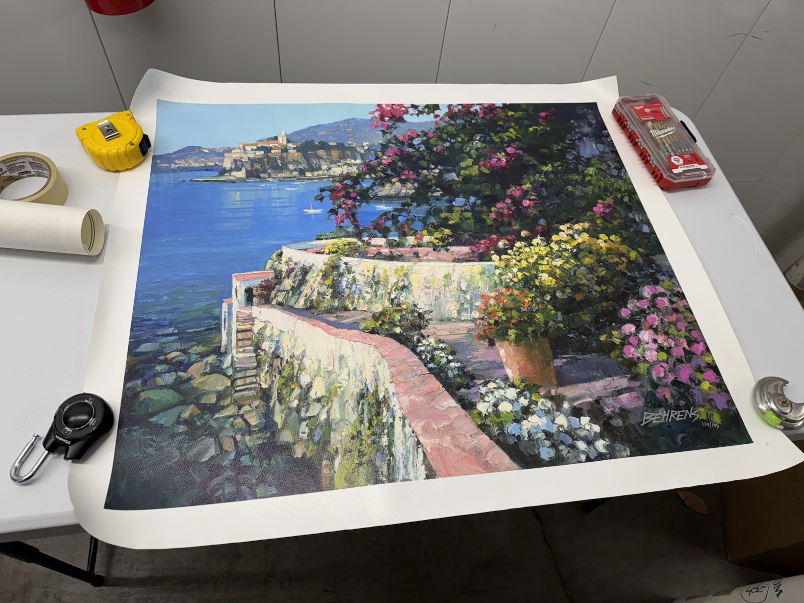 Howard Behrens “Lake Como Overlook” Embellished & Signed Ltd Ed Giclée w COA