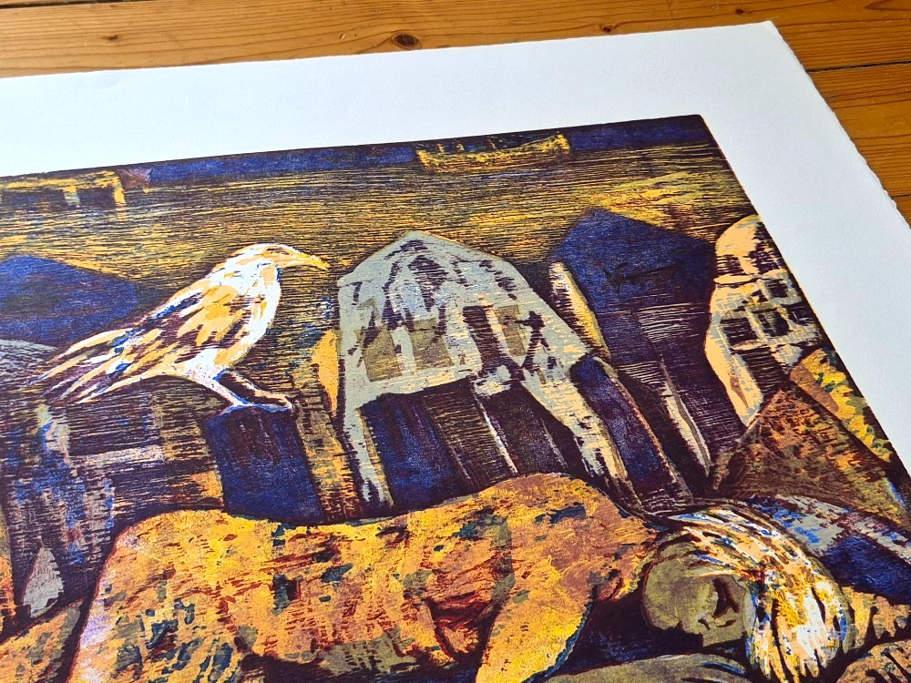 Esteban Fekete, Original Colour Woodblock Print, Limited Hand Signed, W 65.5cm