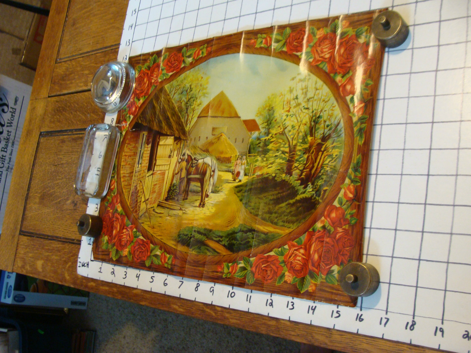 Vintage poster/print: THE FARM YARD 12 X 16 inches, VERY EARLY