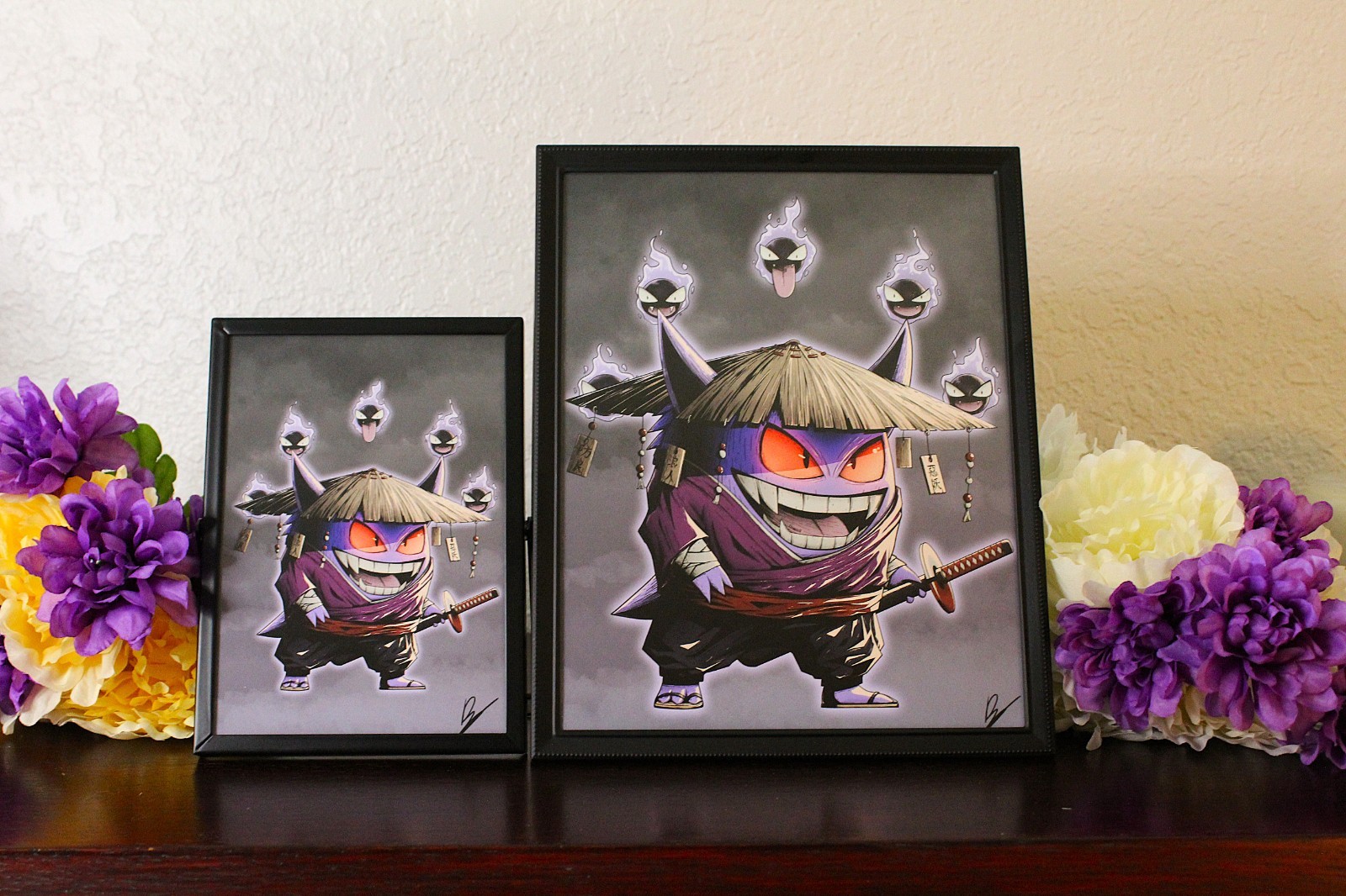 Samurai Gengar Art print, 8×10″ Print, Wall decor, Demon Slayer Inspired.