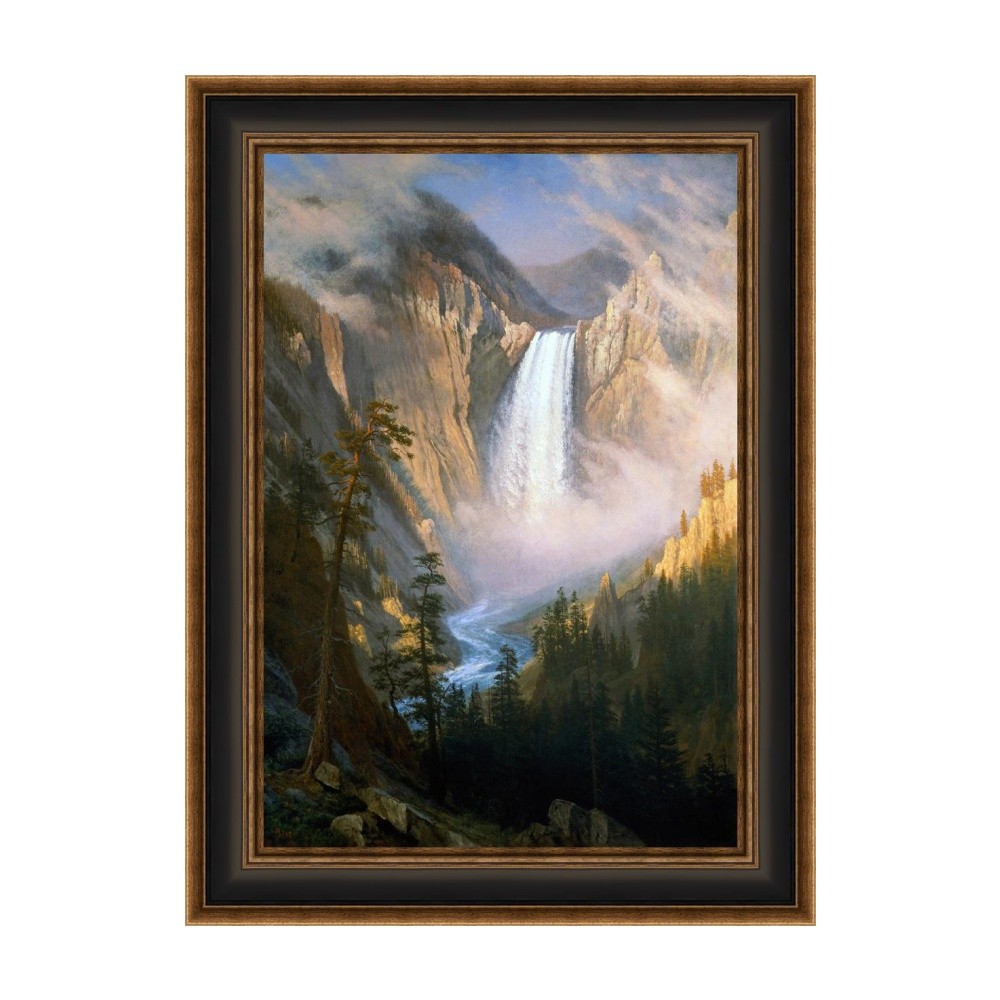 Framed Canvas Art Giclee Print Yellowstone Falls by Albert Bierstadt Home Decor