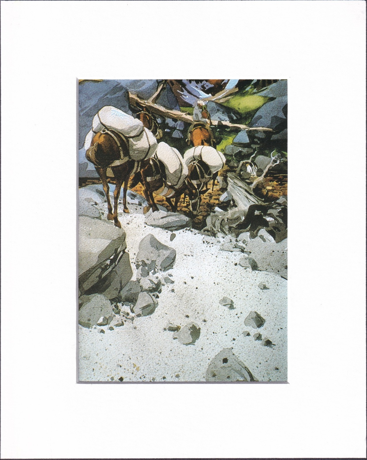 8X10″ Black Matted Print fits Bev Doolittle, Art Painting: Pack Horses