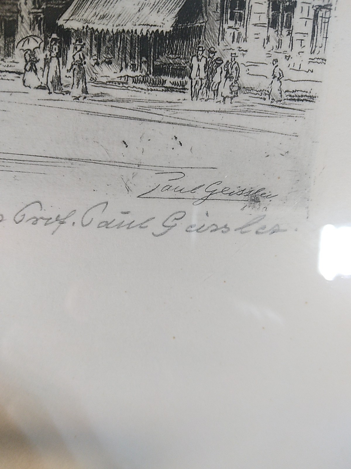Artist Paul Geissler 1881-1965 Pencil Signed Original Radierung Etching Munchen