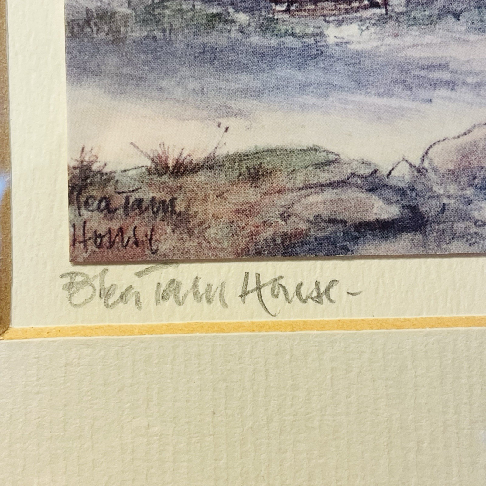 Framed Print Signed Blea Tarn House By John Williamson Gold Frame 35cm Home Dec