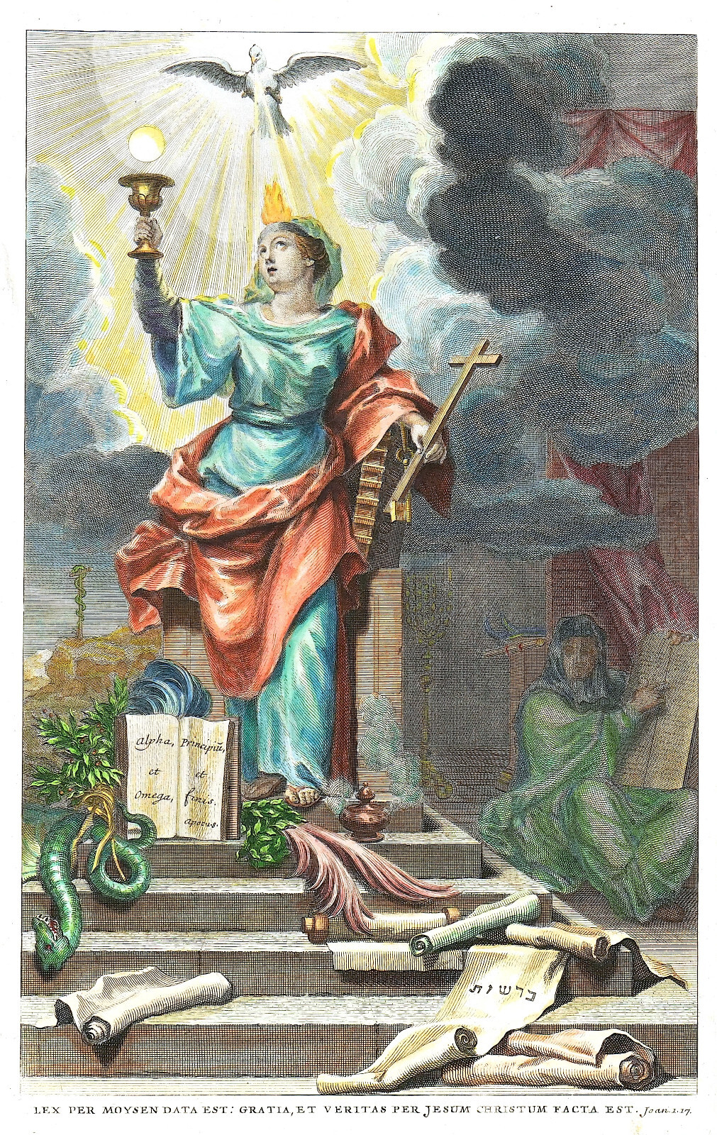 BIBLE ALLEGORY “Lex per Moysen data est gratia et veritas per Jesum” 1722 Calmet