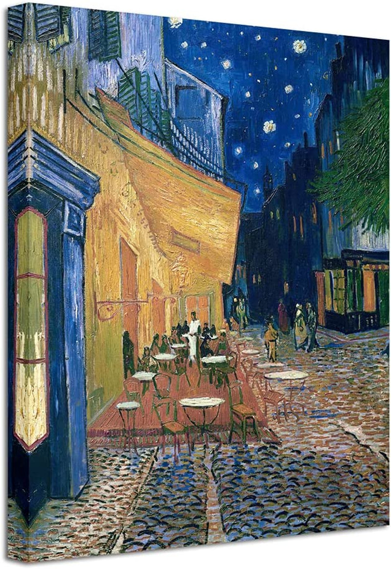 Cafe Terrace at Night Modern Stretched and Framed Giclee Canvas Print