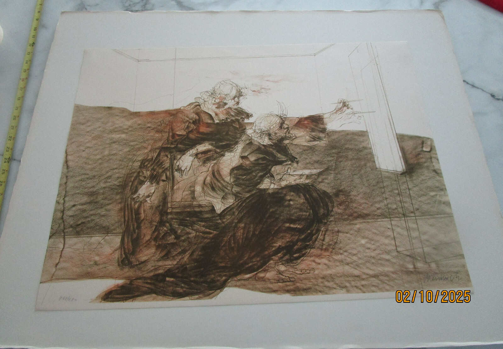 CLAUDE WEISBUCH CAMPAGNE ATTENTIVE LITHO PRINT 22 1/2 X 30 SGN # 268/280