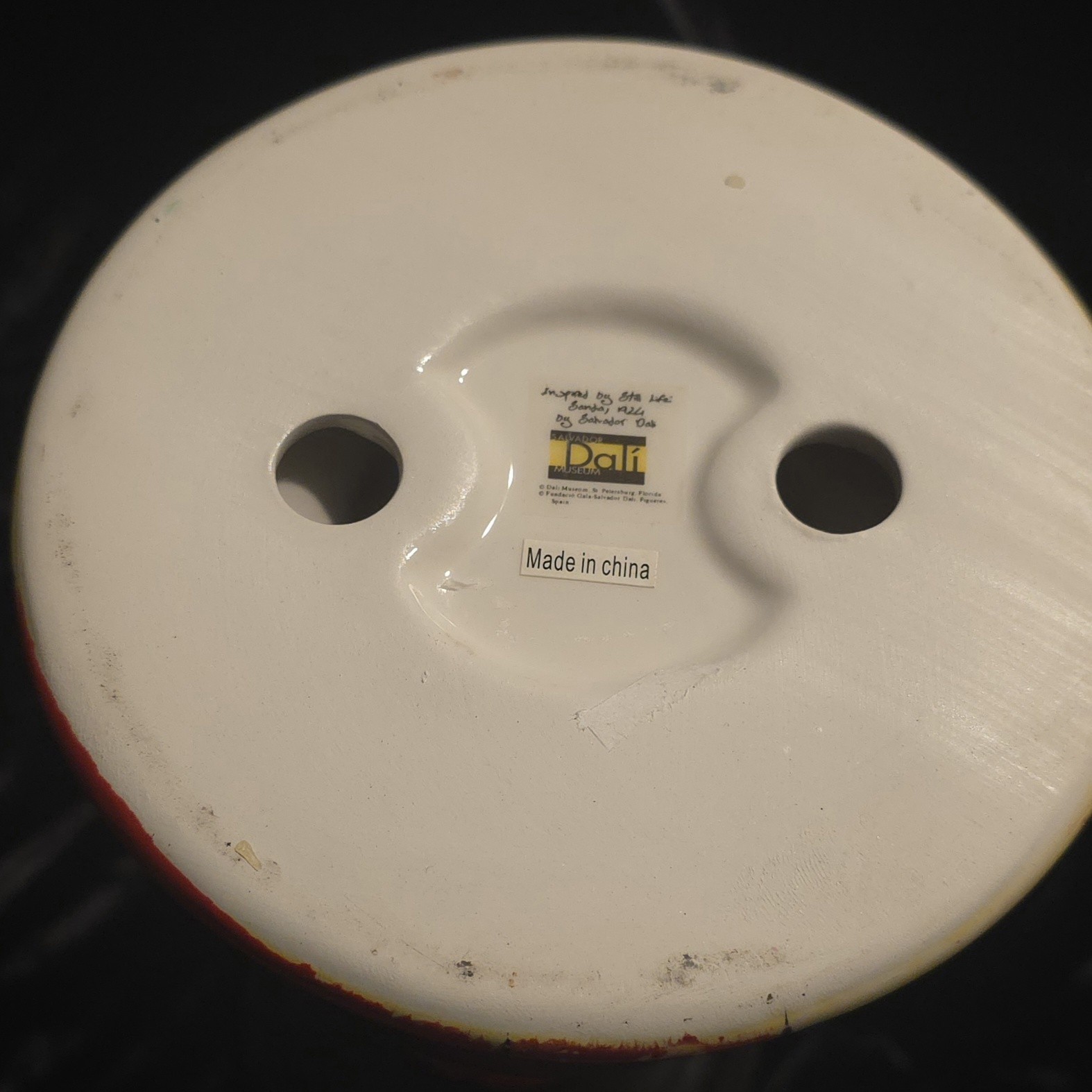 Salvador Dali Ceramic Candle Holder- Inspired By “Still Life Sandia”- Rare Color