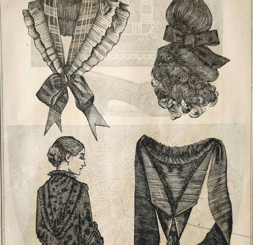 1881 Wood Engraving Victorian Fashion Accessories Fichu Mantilla Capuchon DWQQ19