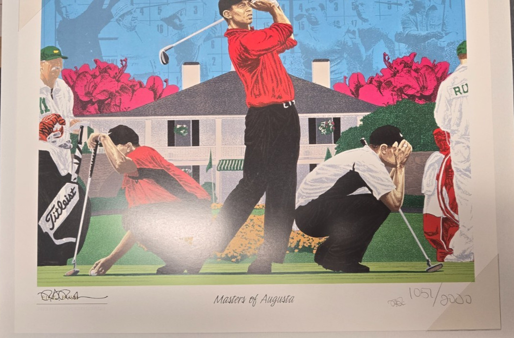 Rick Rush “The Masters Of Augusta” Serigraph Limited Edition Golf Print #1051