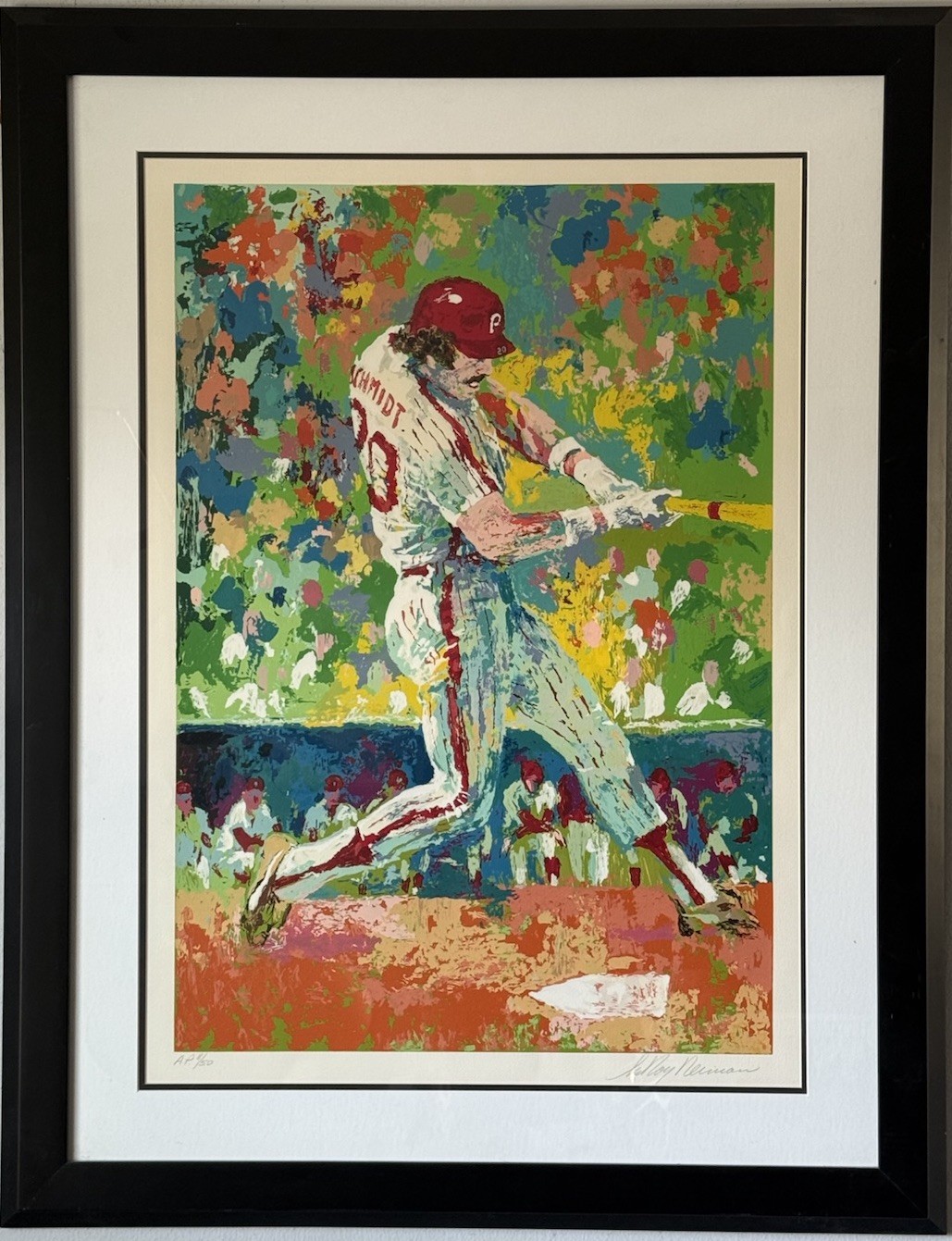 LEROY NEIMAN VINTAGE MODERN ART ABSTRACT SERIGRAPH HALL OF FAME MIKE SCHMIDT