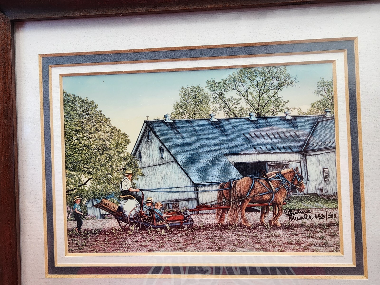 Thelma Winter Amish Planting Time, Lancaster, PA 1987 487/500 RARE #ed & Signed
