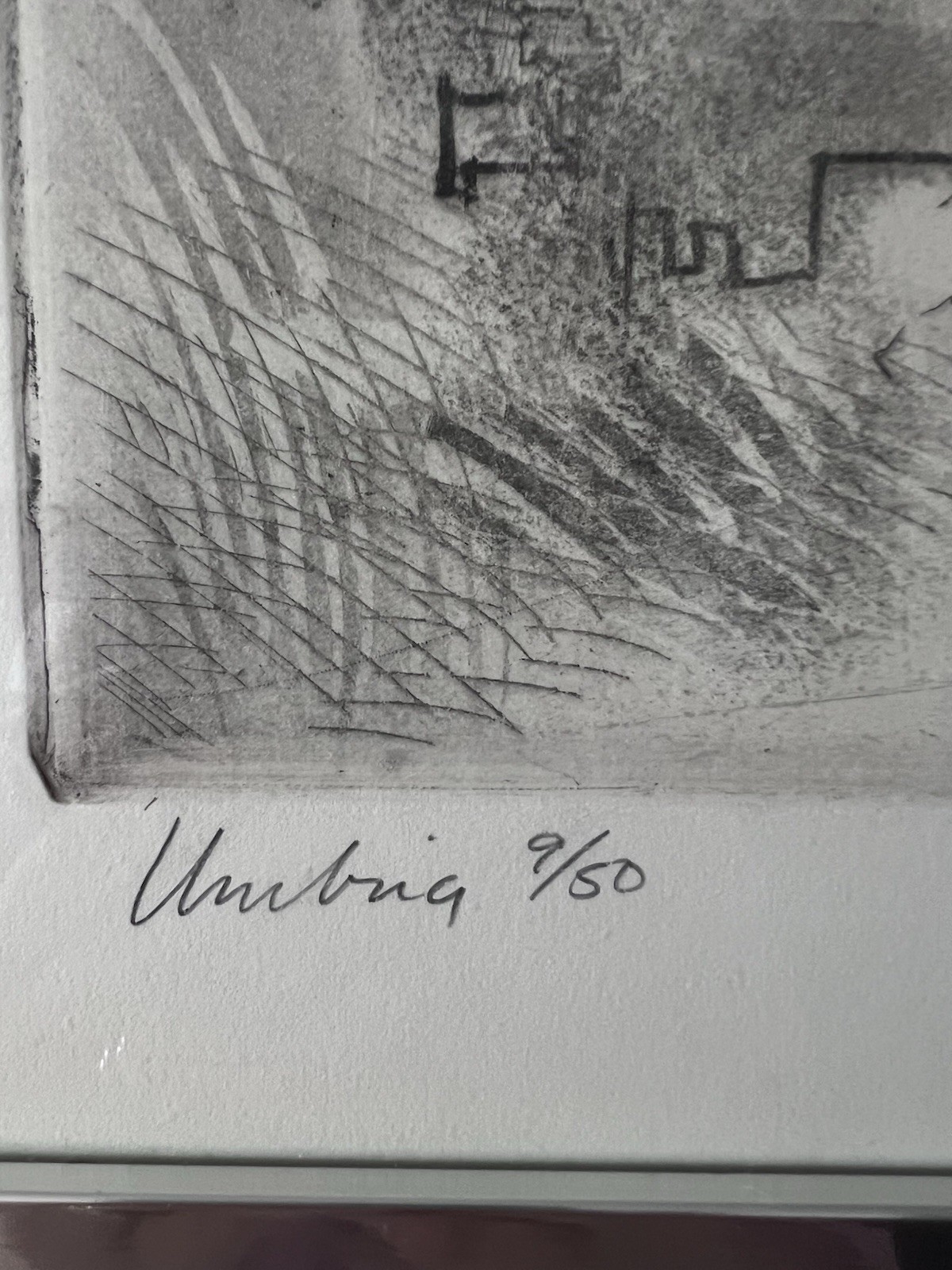 Vintage Art Etching Italian Landscape Umbria 1967 Numbered, Signed Andrew Rush