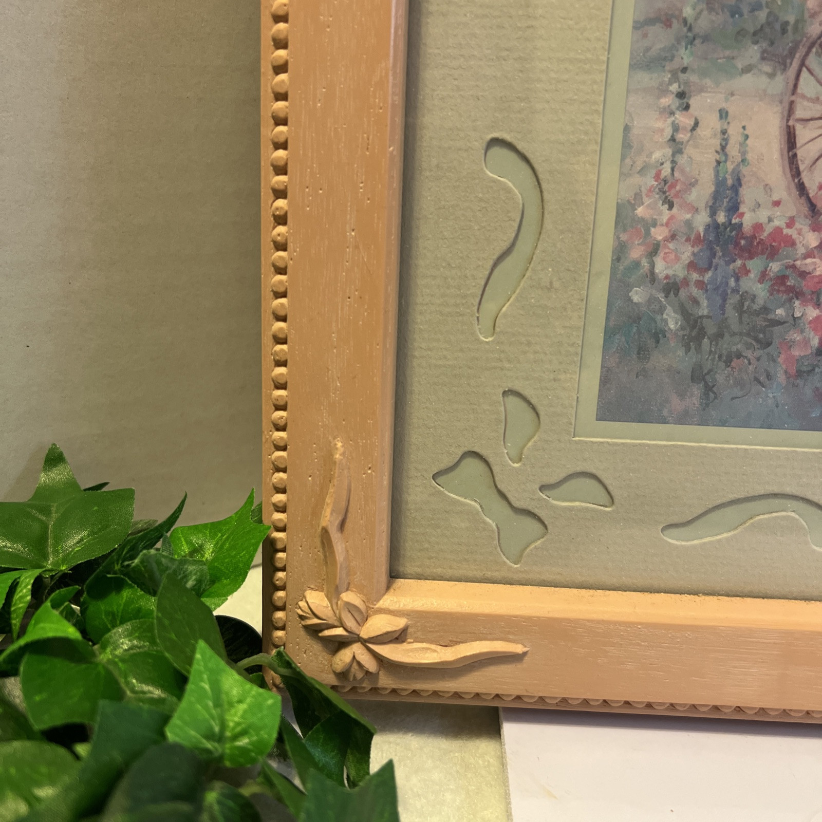 Home Interior Homco Barbara Mock Signed Print cottage garden summer afternoon