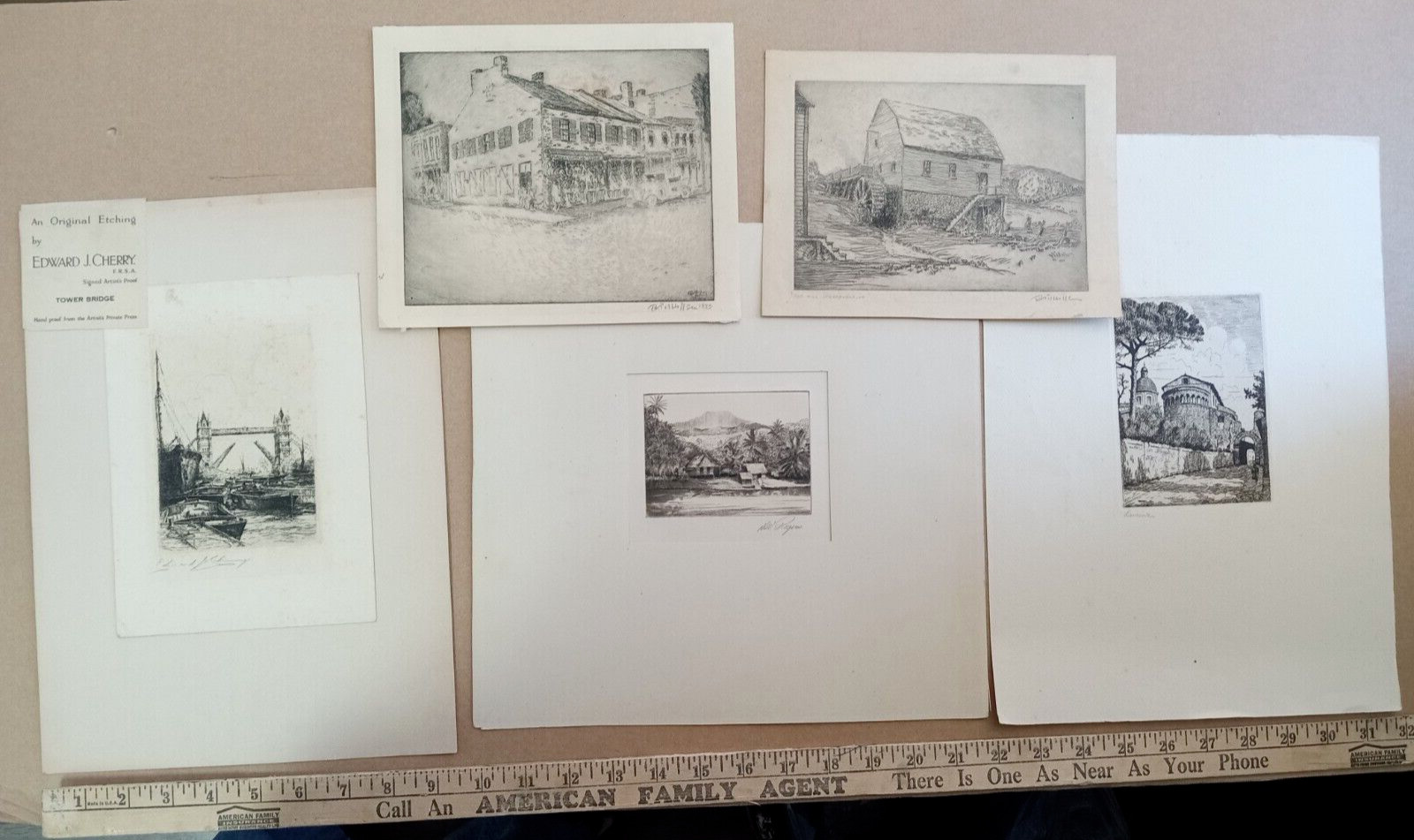 Lot of 5 Original Vintage Signed Prints From Various Artists Super Rare!!!