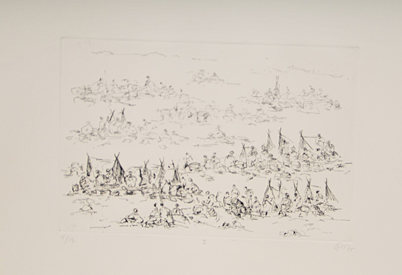 9x Etchings / Artists Unknown / 1975 Each / Hand Signed / 12 Copies Each. /1