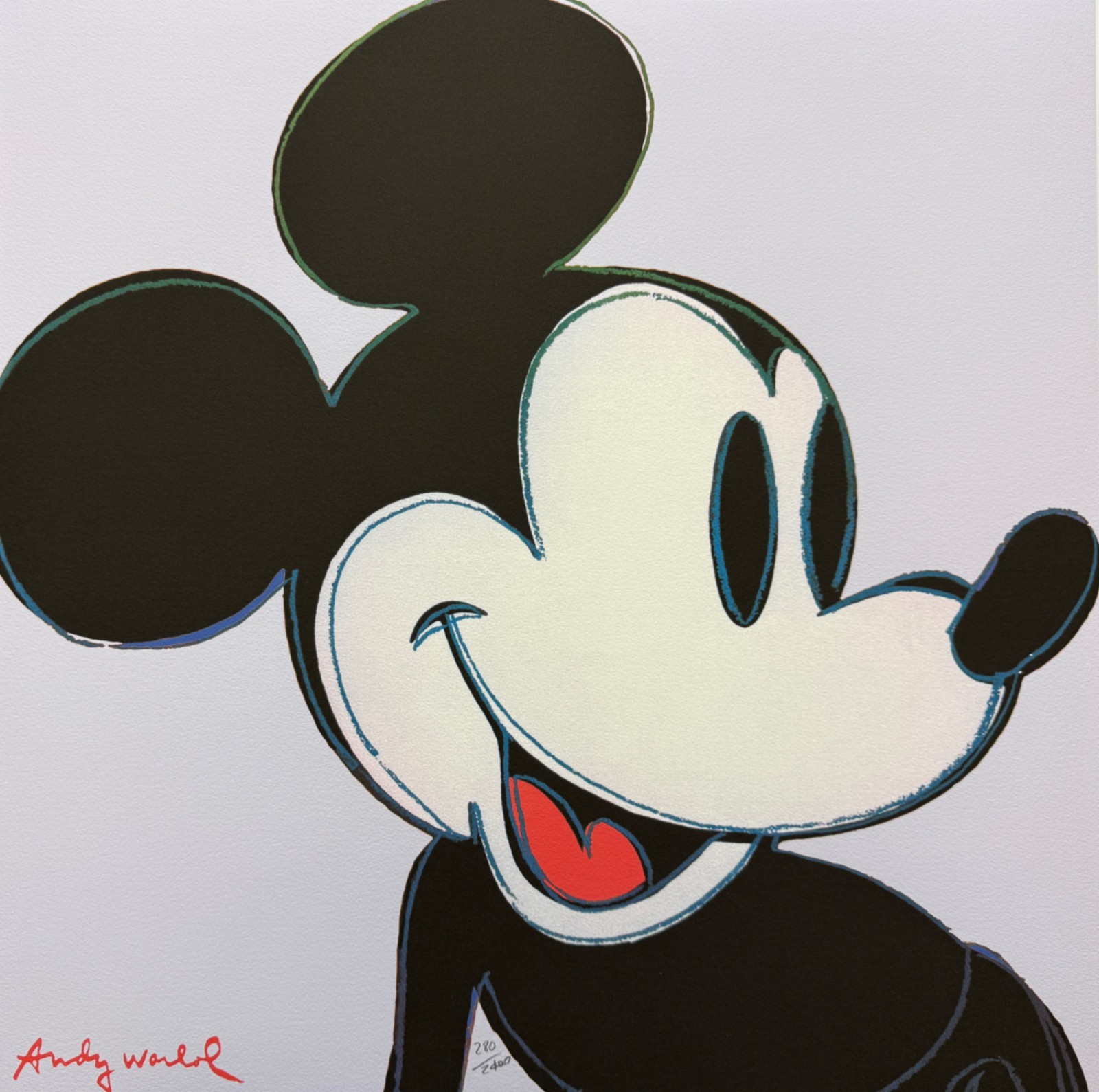 ANDY WARHOL – Mickey Mouse – signed, numbered edition 280/2400, 60×60 cm, CMOA
