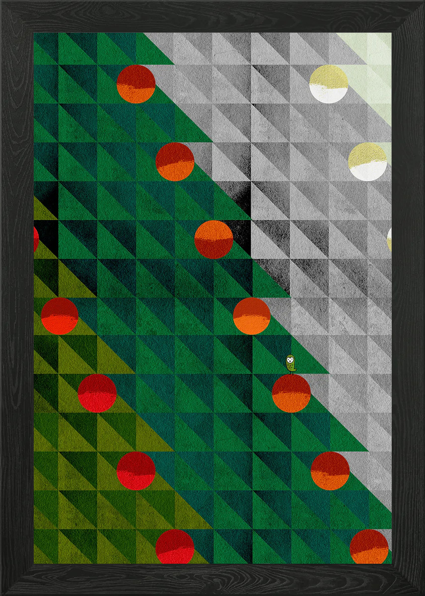 Christmas tree forest Framed Wall Art Poster Canvas Print Picture