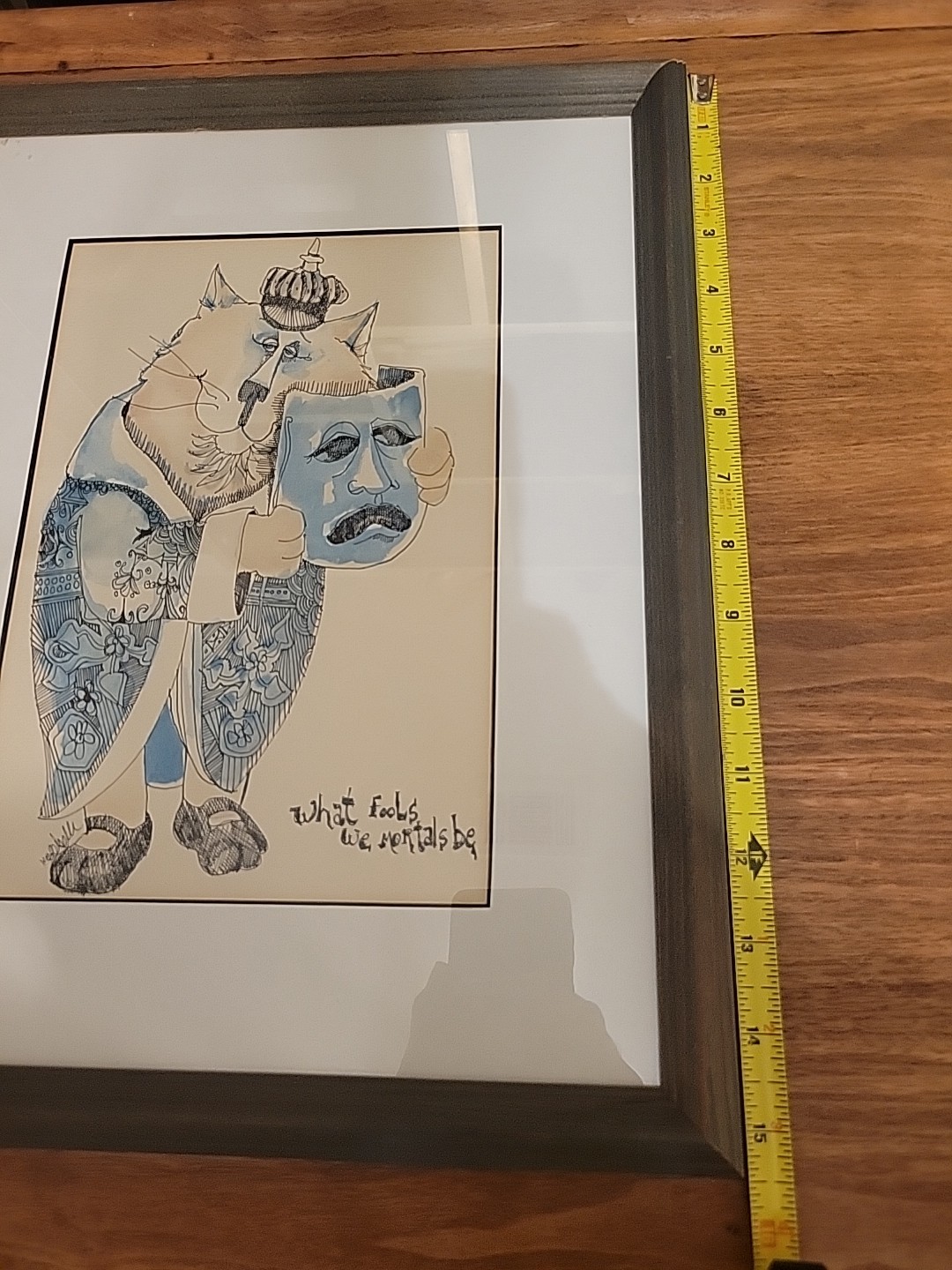 Don Nedobeck Cat Art ~ Inscription Verso From Artist