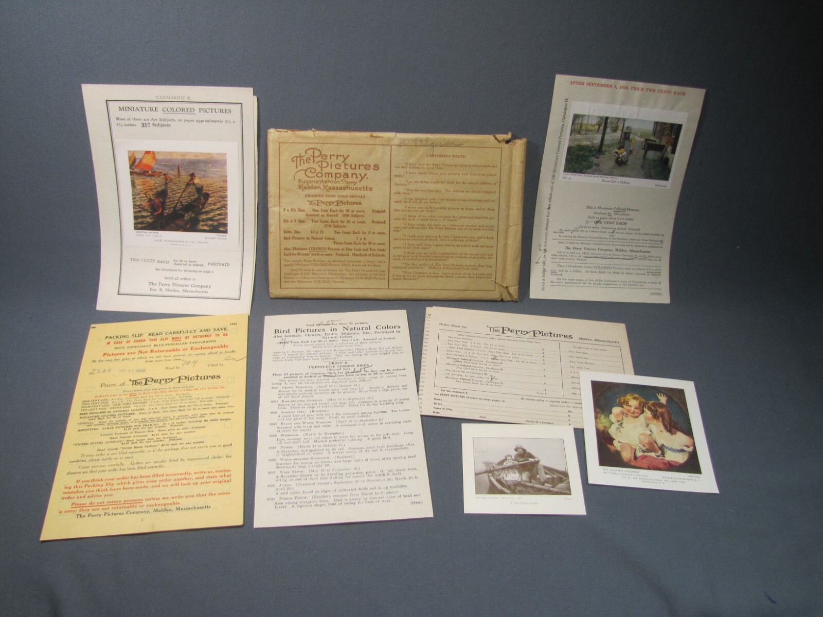 29 PERRY ART PRINTS – Early PILGRIMS in America 5 1/2 x 8″ in original envelope