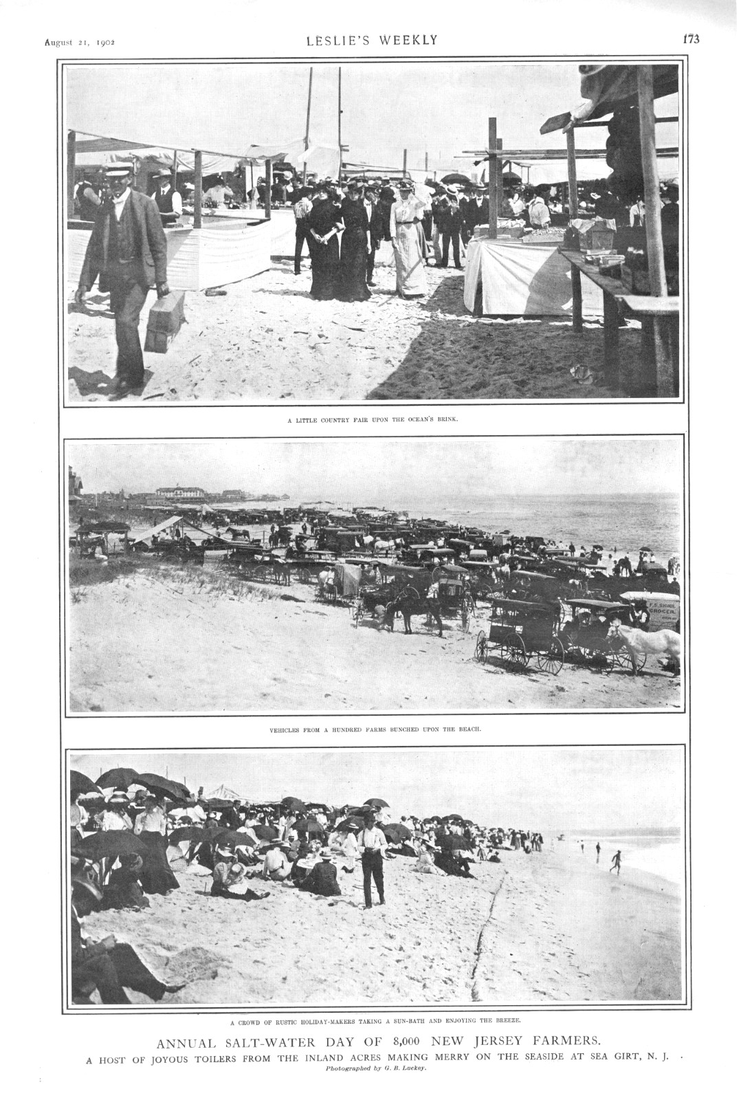 Annual Salt-Water Day of 8,000 New Jersey Farmers at Sea Girt, N. J. – 1902