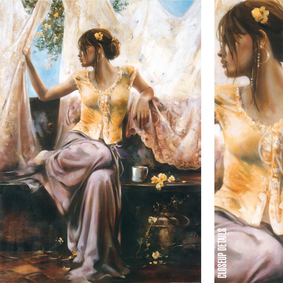 24W”x32H” MORNING SPLENDOR by RON DI SCENZA – CORSET WINDOW CHOICES of CANVAS