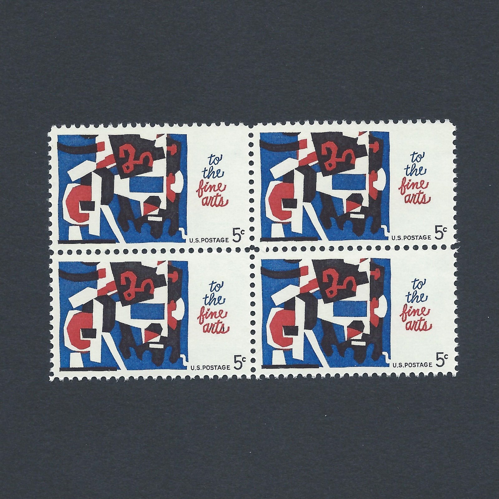 Fine Arts Tribute by Stuart Davis – Vintage Mint Set of 4 Stamps 60 Years Old!